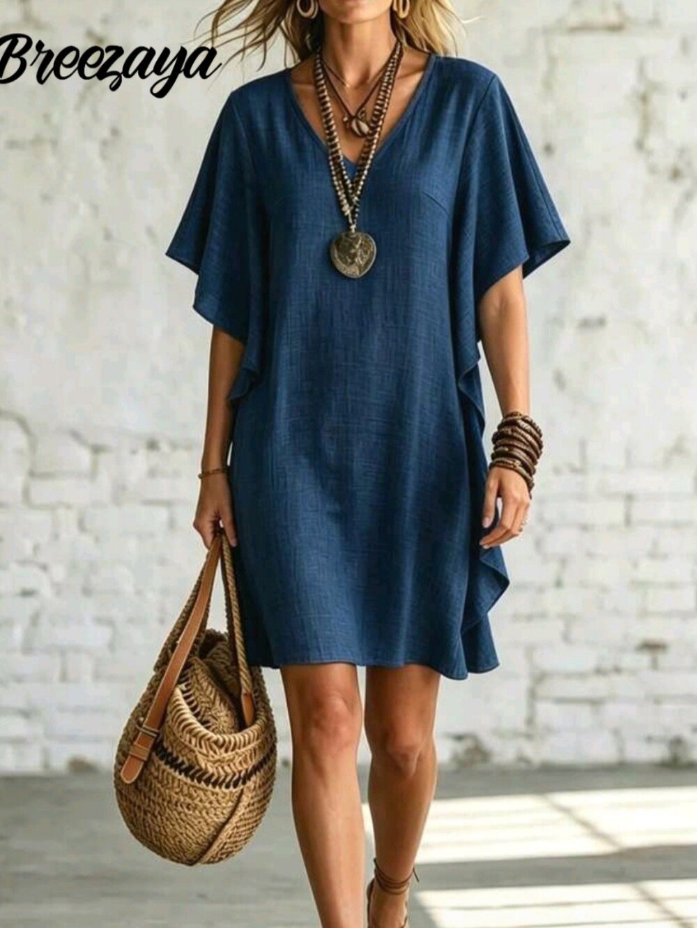 Women’s Navy V-Neck Dress. NWOT